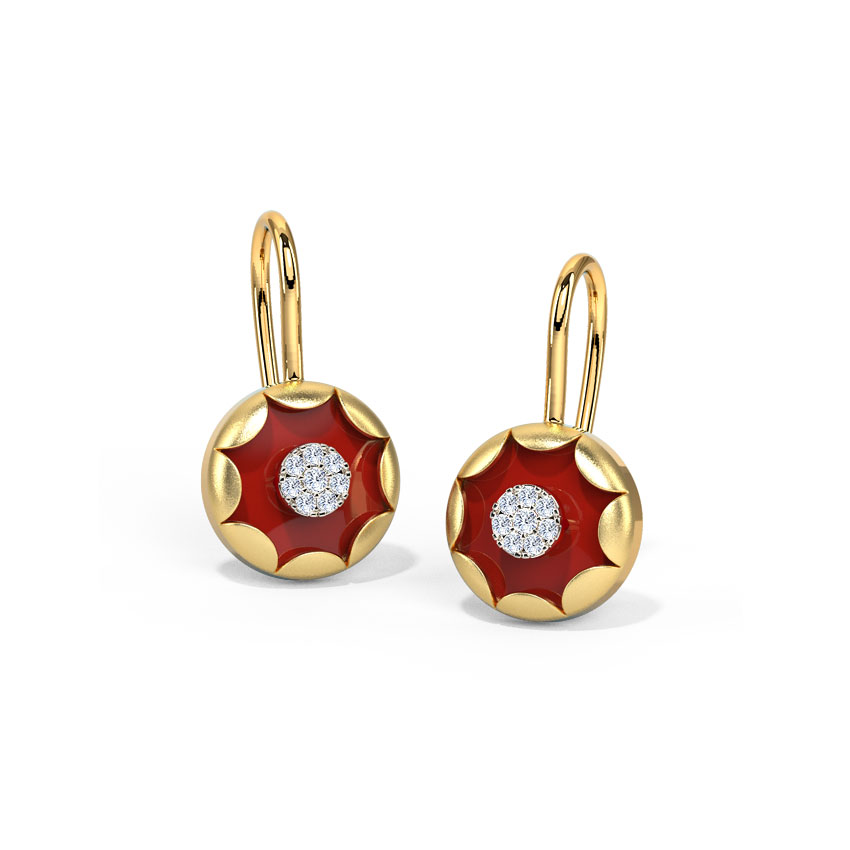 Scarlet Scallop Drop Earrings