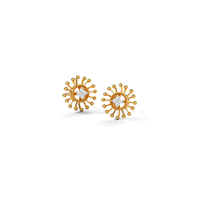 Gleaming Rays Stud Earrings