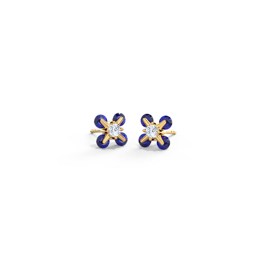 Blue Bloom Stud Earrings