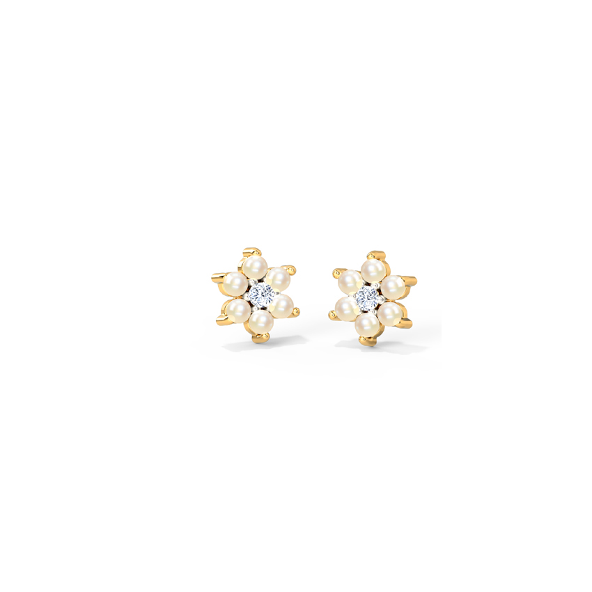 Pearly Bloom Stud Earrings