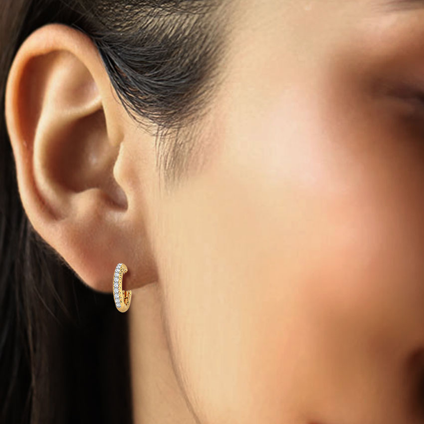 Dazzle Linear Diamond Hoop Earrings