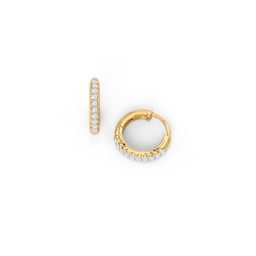 Dazzle Linear Diamond Hoop Earrings
