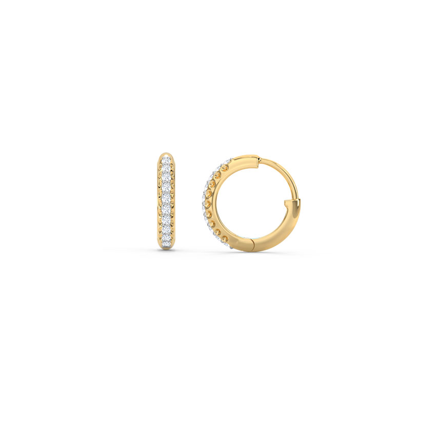 Dazzle Linear Diamond Hoop Earrings