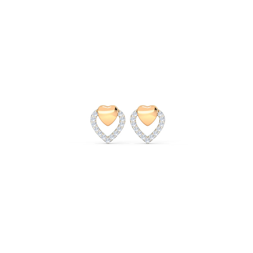 Sparkle Heart Diamond Stud Earrings Sparkle Heart Diamond Stud Earrings