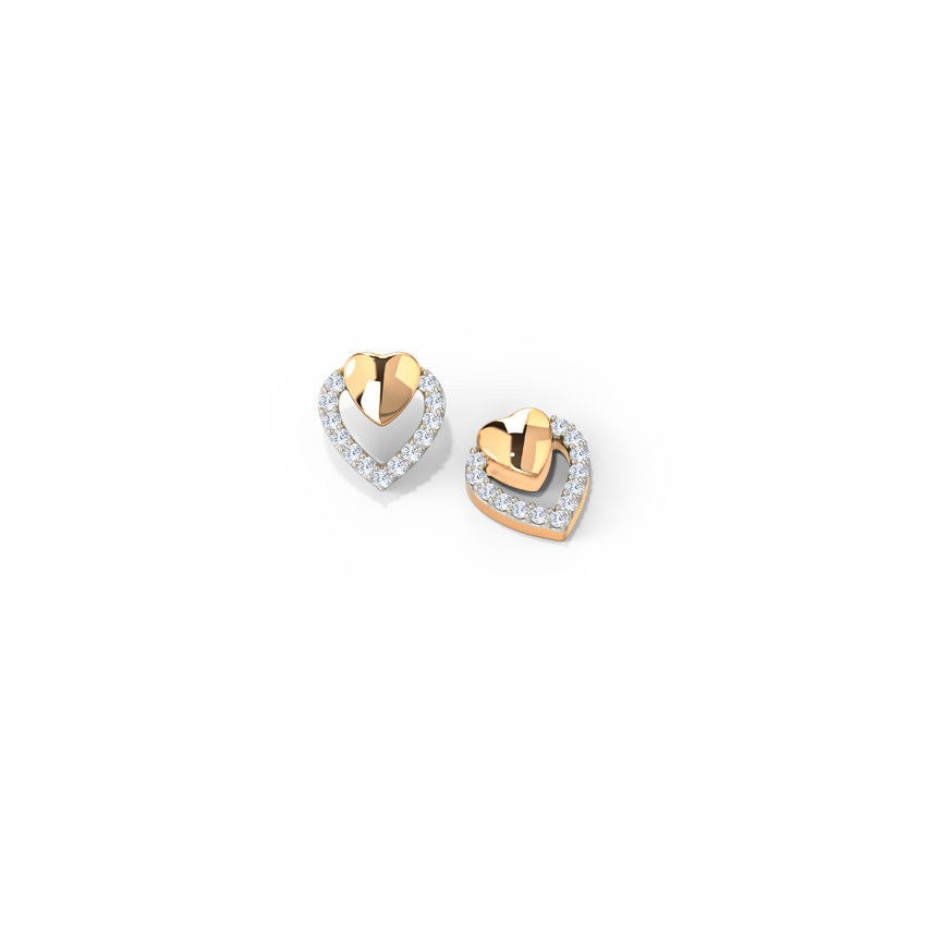 Sparkle Heart Diamond Stud Earrings Sparkle Heart Diamond Stud Earrings