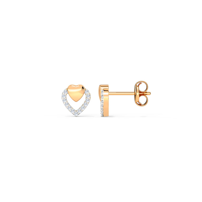 Sparkle Heart Diamond Stud Earrings Sparkle Heart Diamond Stud Earrings