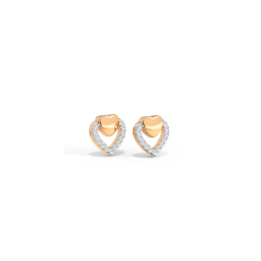 Sparkle Heart Diamond Stud Earrings Sparkle Heart Diamond Stud Earrings