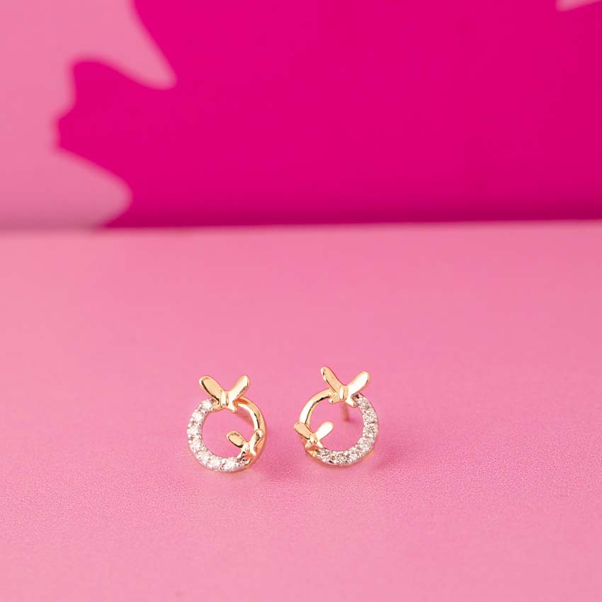 Circlet Flutter Diamond Stud Earrings Circlet Flutter Diamond Stud Earrings