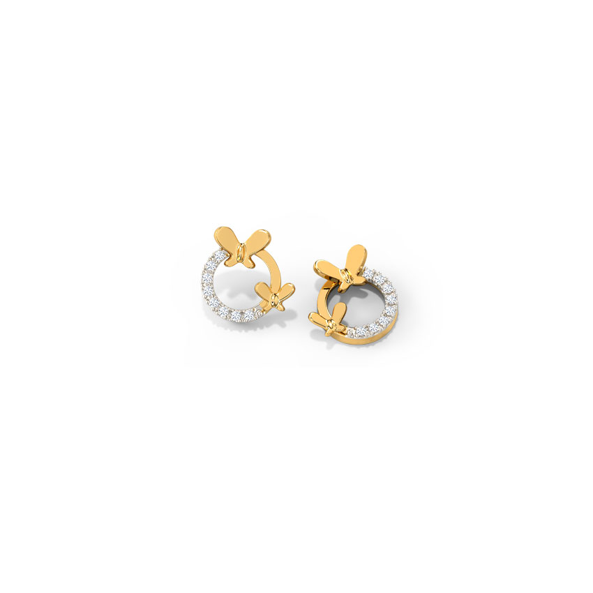 Circlet Flutter Diamond Stud Earrings Circlet Flutter Diamond Stud Earrings