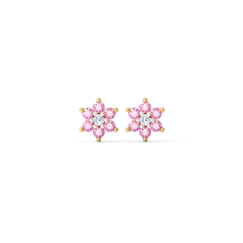 Blush Bloom Gemstone Stud Earrings