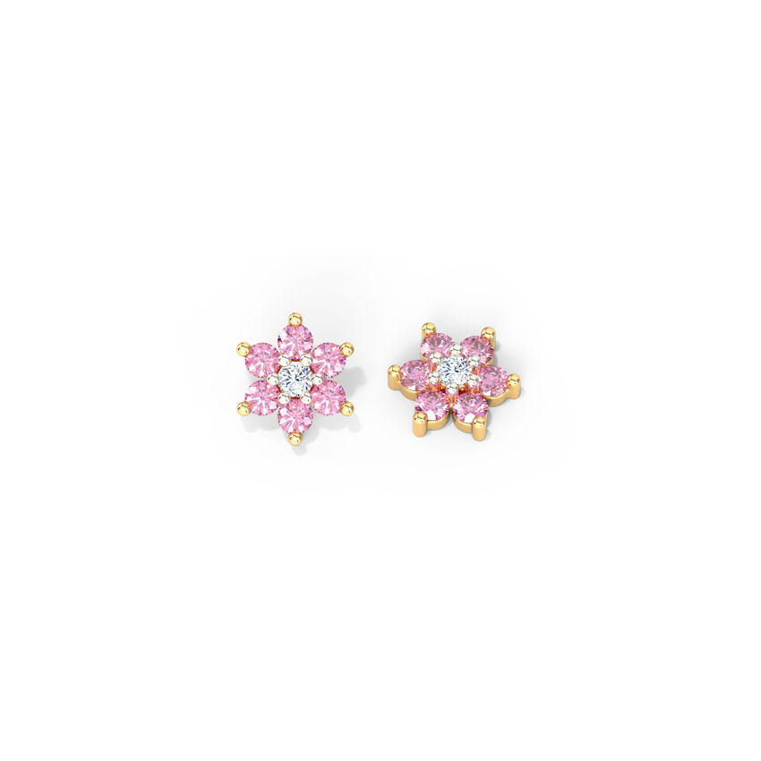 Blush Bloom Gemstone Stud Earrings