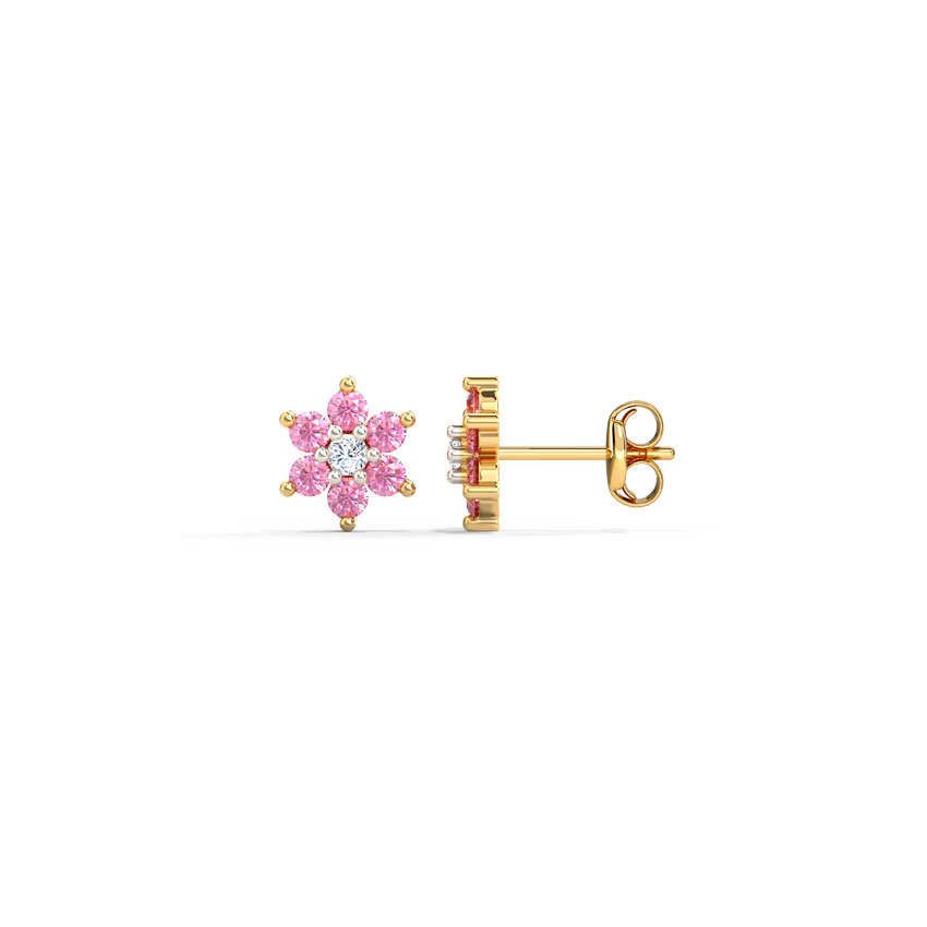 Blush Bloom Gemstone Stud Earrings