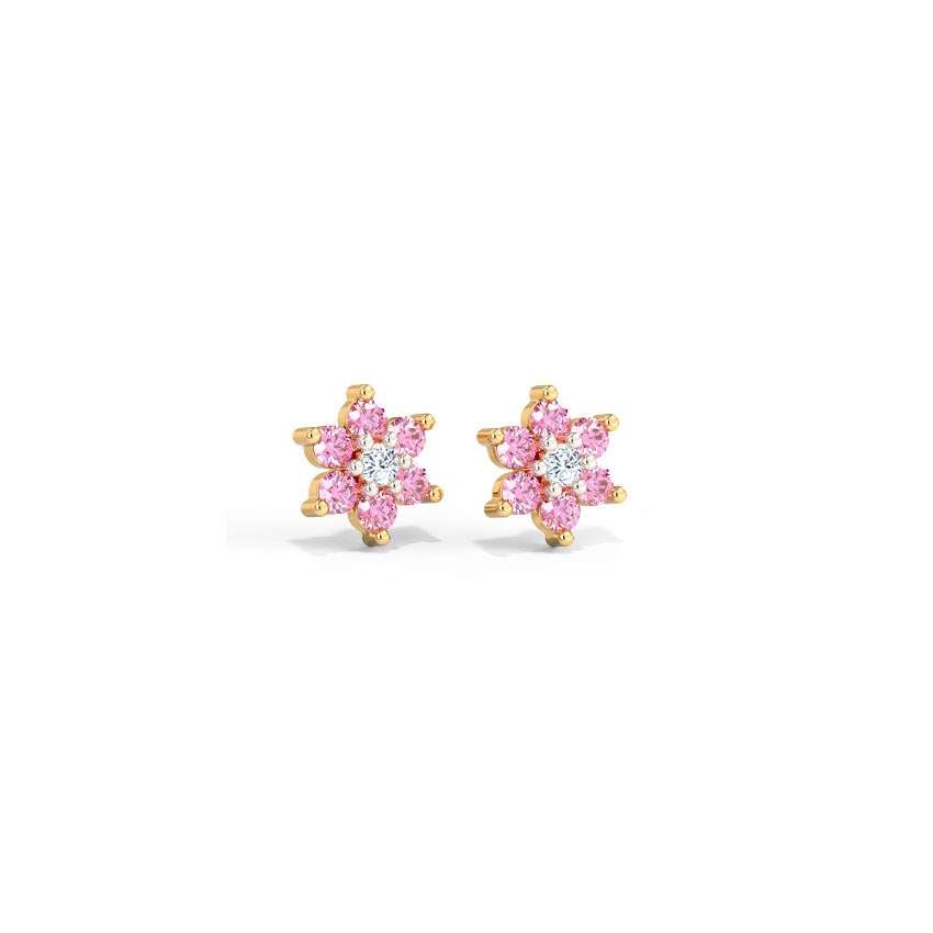 Blush Bloom Gemstone Stud Earrings