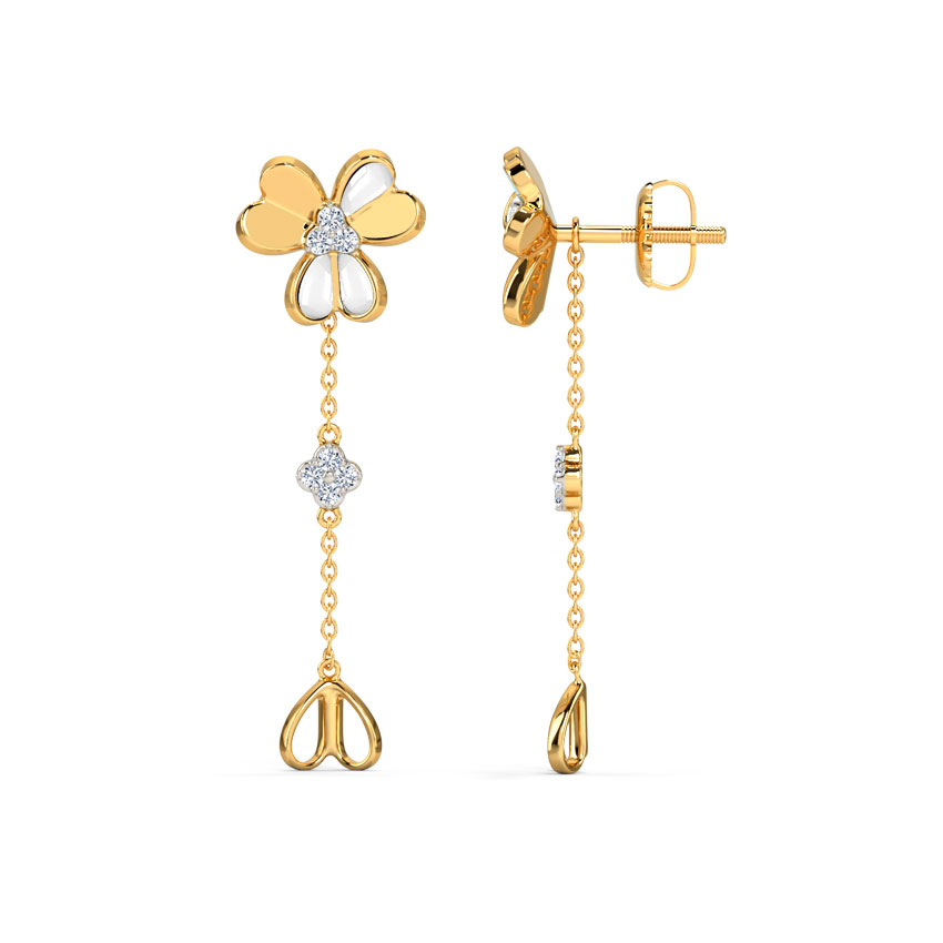 Adorable Clover Detachable Diamond Earrings Adorable Clover Detachable Diamond Earrings