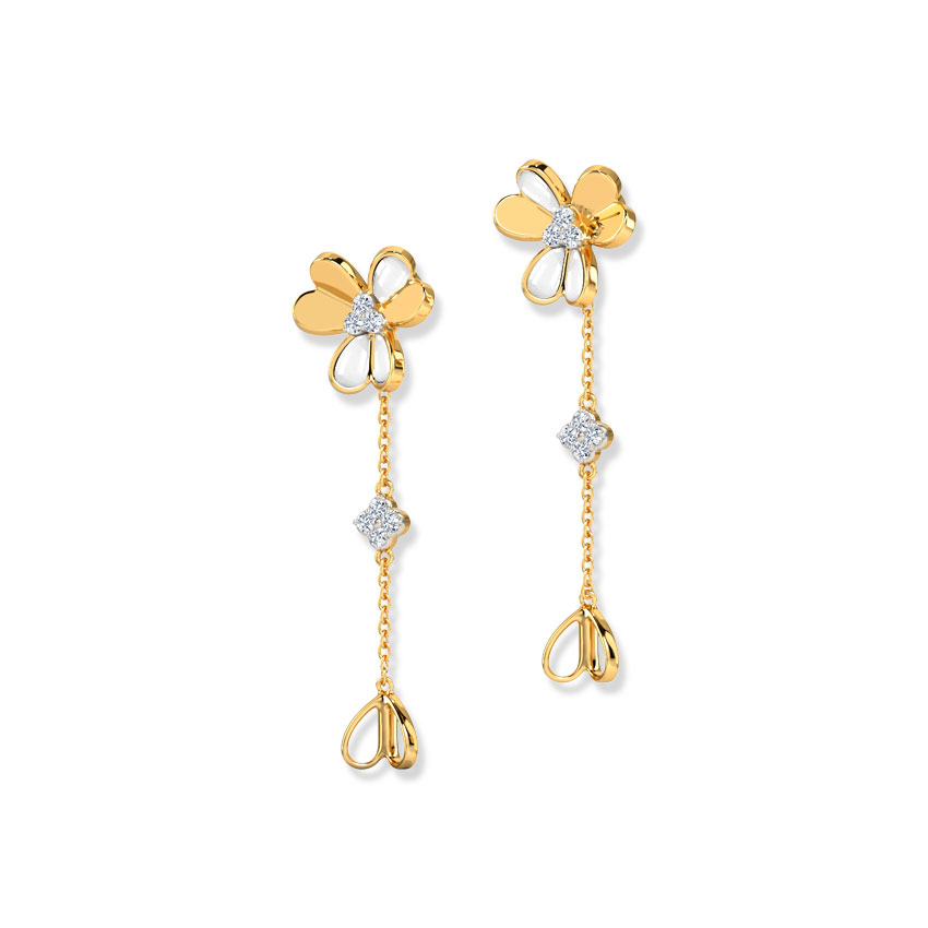 Adorable Clover Detachable Diamond Earrings Adorable Clover Detachable Diamond Earrings