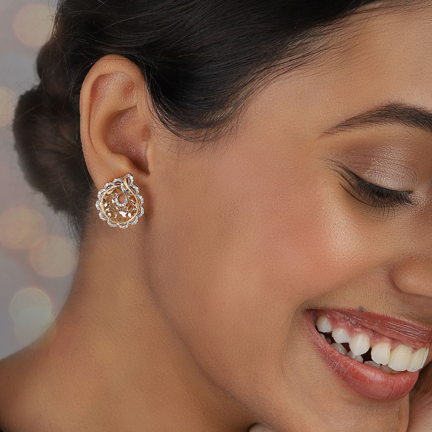 Liana Ornate Diamond Stud Earrings