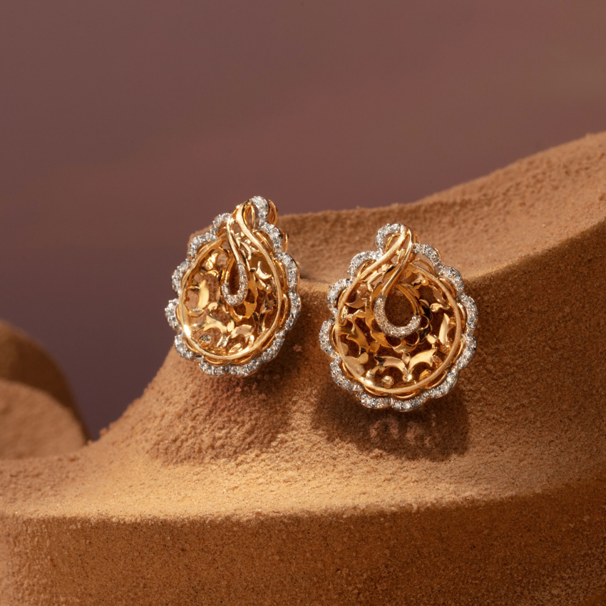 Liana Ornate Diamond Stud Earrings
