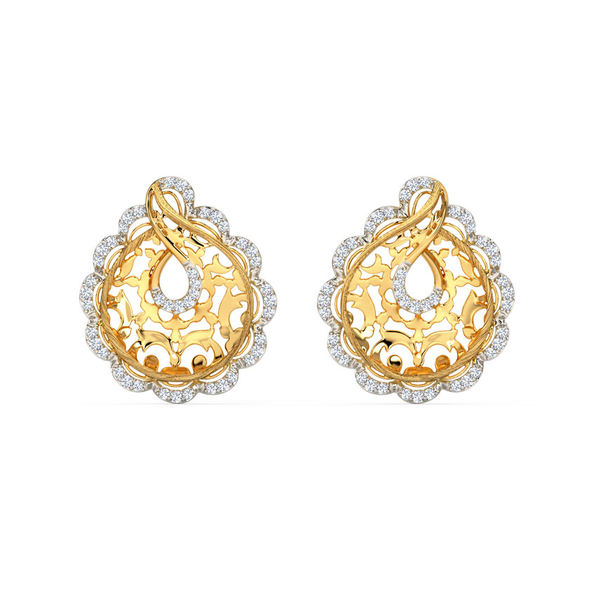 Liana Ornate Diamond Stud Earrings