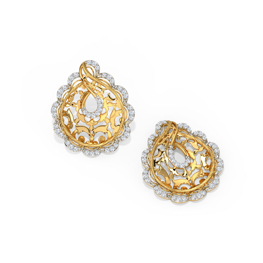 Liana Ornate Diamond Stud Earrings