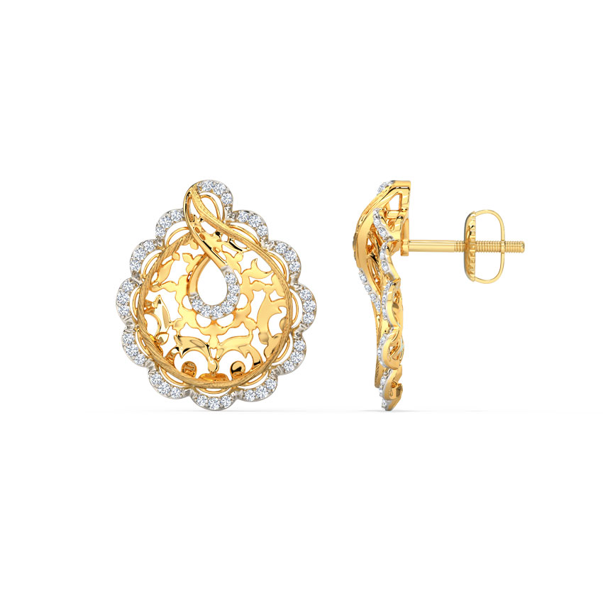 Liana Ornate Diamond Stud Earrings