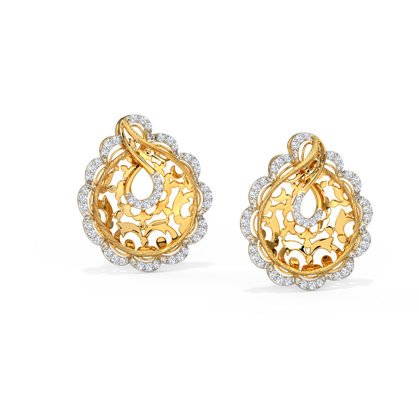Liana Ornate Diamond Stud Earrings