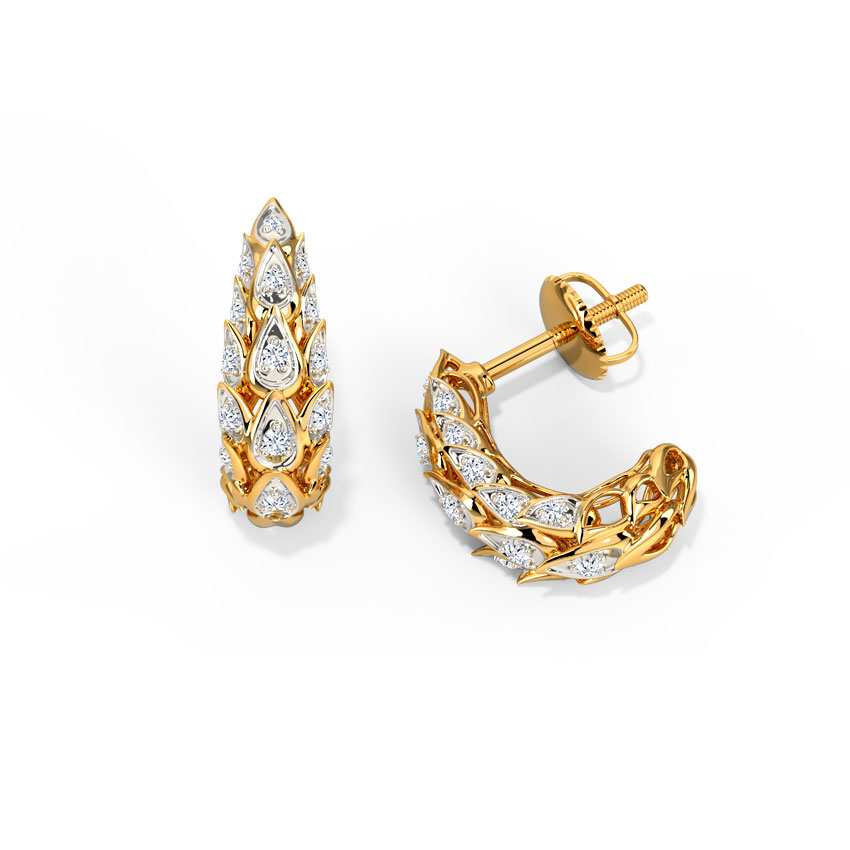 Golden Diamond Hoop Earrings