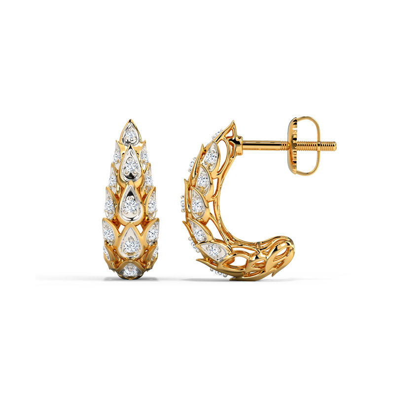Golden Diamond Hoop Earrings