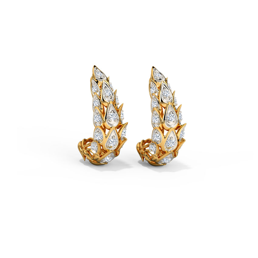 Golden Diamond Hoop Earrings