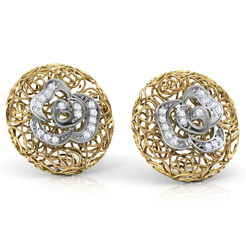 Thea Trellis Diamond Stud Earrings Thea Trellis Diamond Stud Earrings