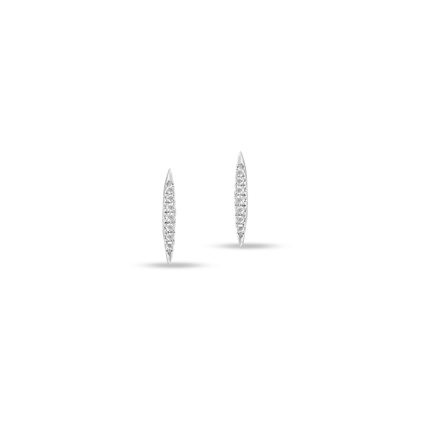 Diamond Earrings 14 Karat White Gold Classic Marquise Stud Earrings