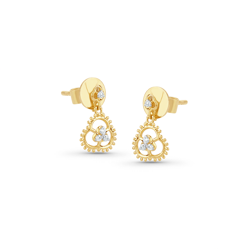 Petite Flower Diamond Drop Earrings