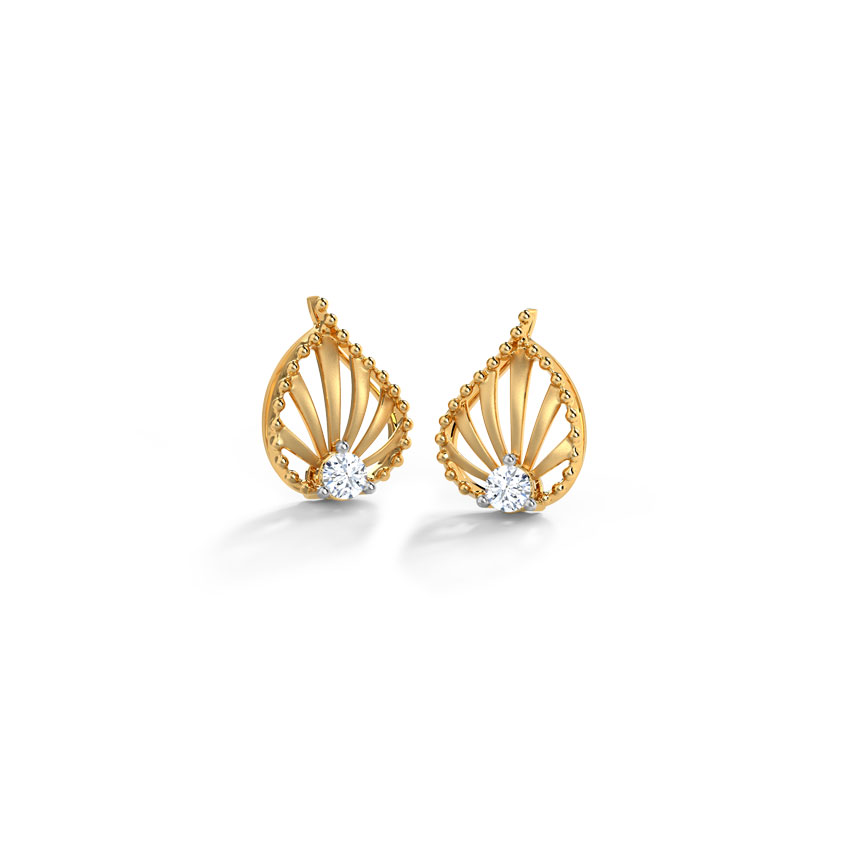 Cleo Petal Diamond Stud Earrings