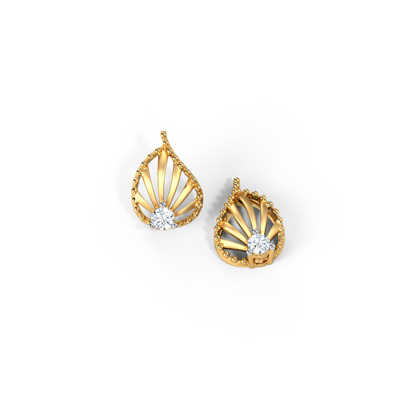 Cleo Petal Diamond Stud Earrings