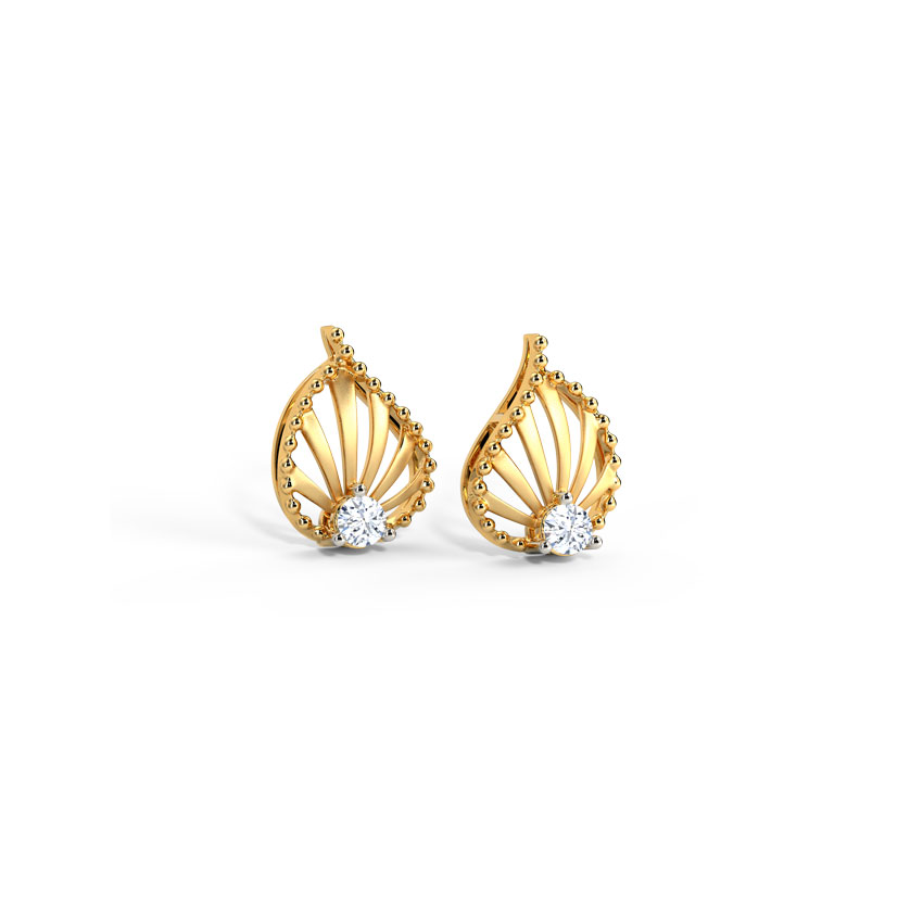 Cleo Petal Diamond Stud Earrings