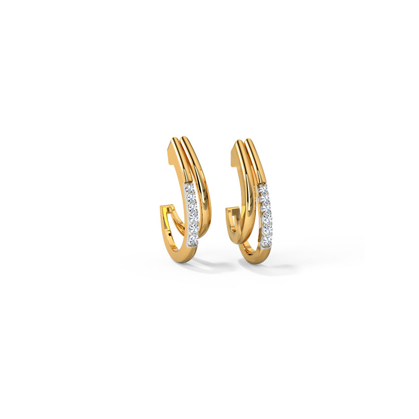 Diamond Earrings 14 Karat Rose Gold Dazzling Diamond Hoop Earrings