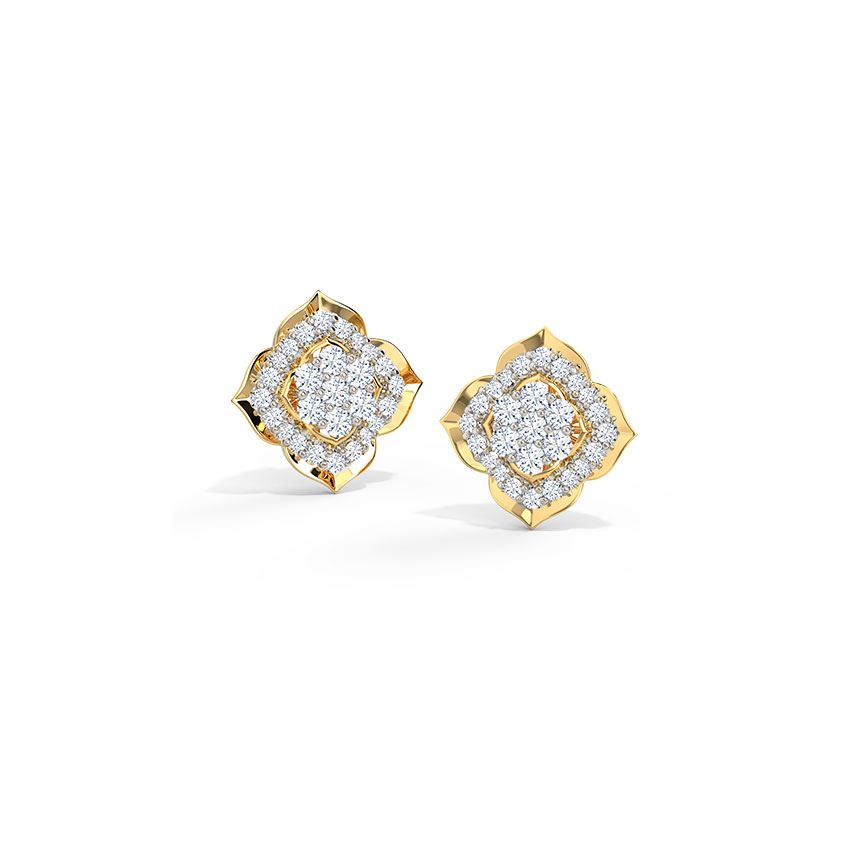 Diamond Earrings 14 Karat Yellow Gold Majestia Diamond Stud Earrings