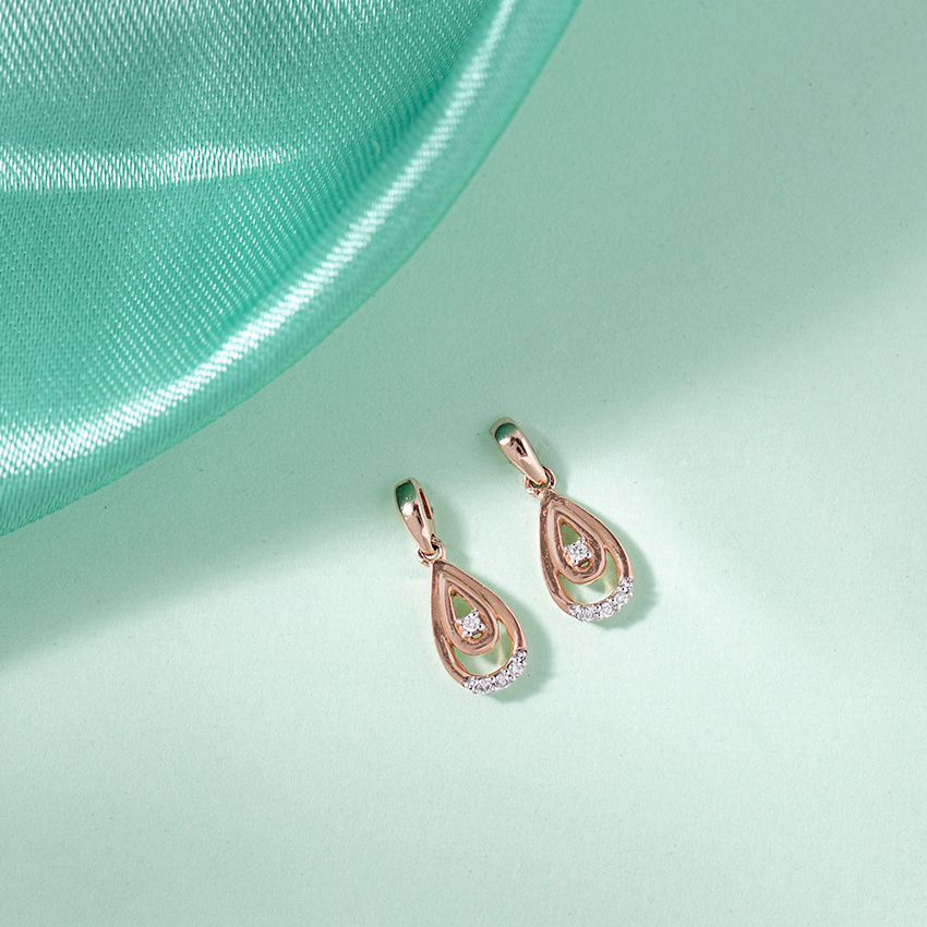 Diamond Earrings 14 Karat Yellow Gold Alina Diamond Drop Earrings