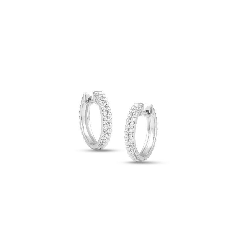 Diamond Earrings 14 Karat White Gold Amy Enticing Diamond Hoop Earrings