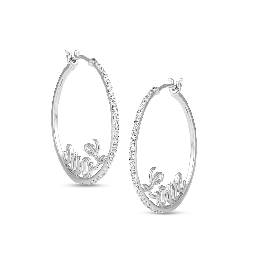 Diamond Earrings 14 Karat White Gold Aria Fine Diamond Hoop Earrings
