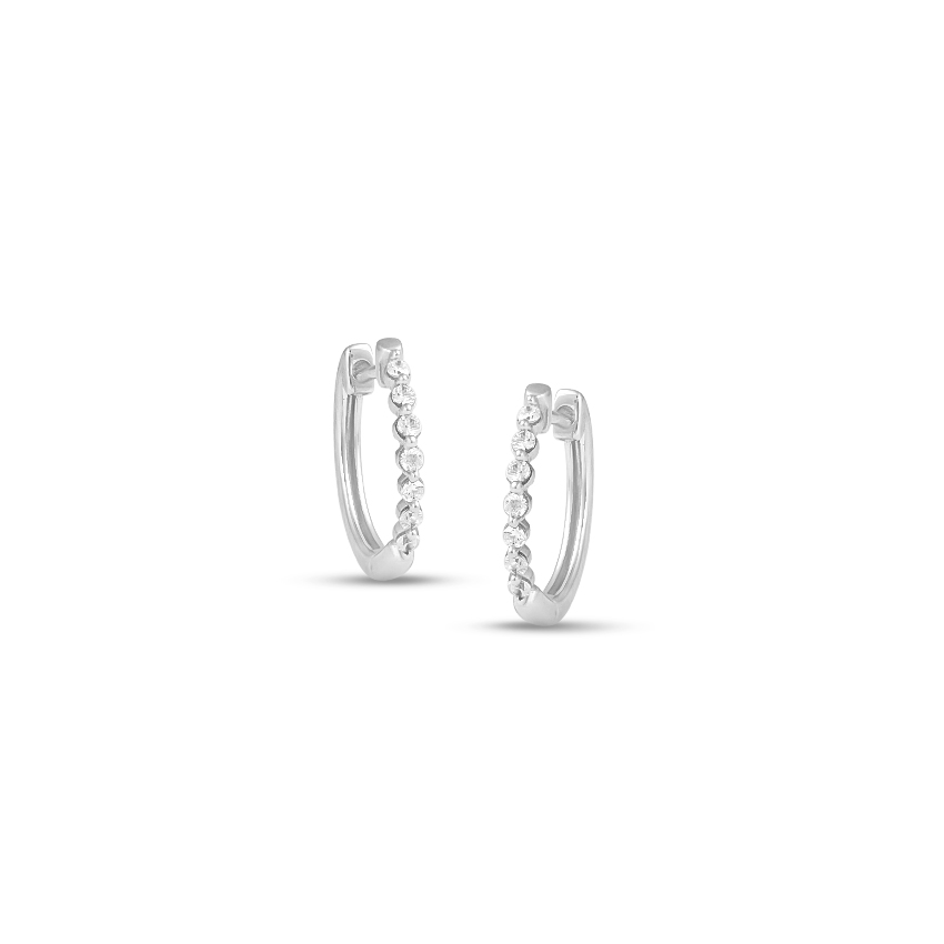 Diamond Earrings 14 Karat White Gold Aurora Darling Diamond Hoop Earrings