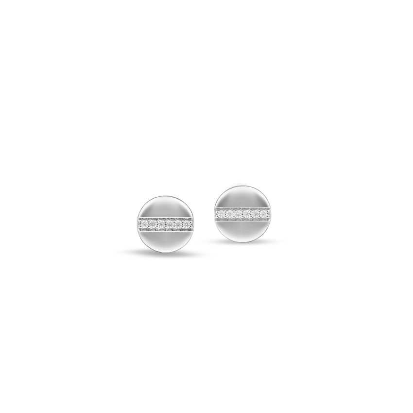Diamond Earrings 14 Karat White Gold Orb Dazzle Diamond Stud Earrings