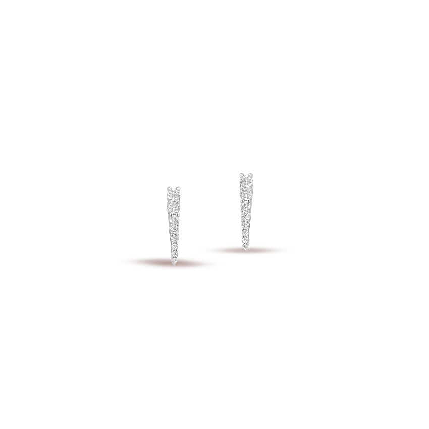 Diamond Earrings 14 Karat White Gold Twinkling Journey Stud Earrings