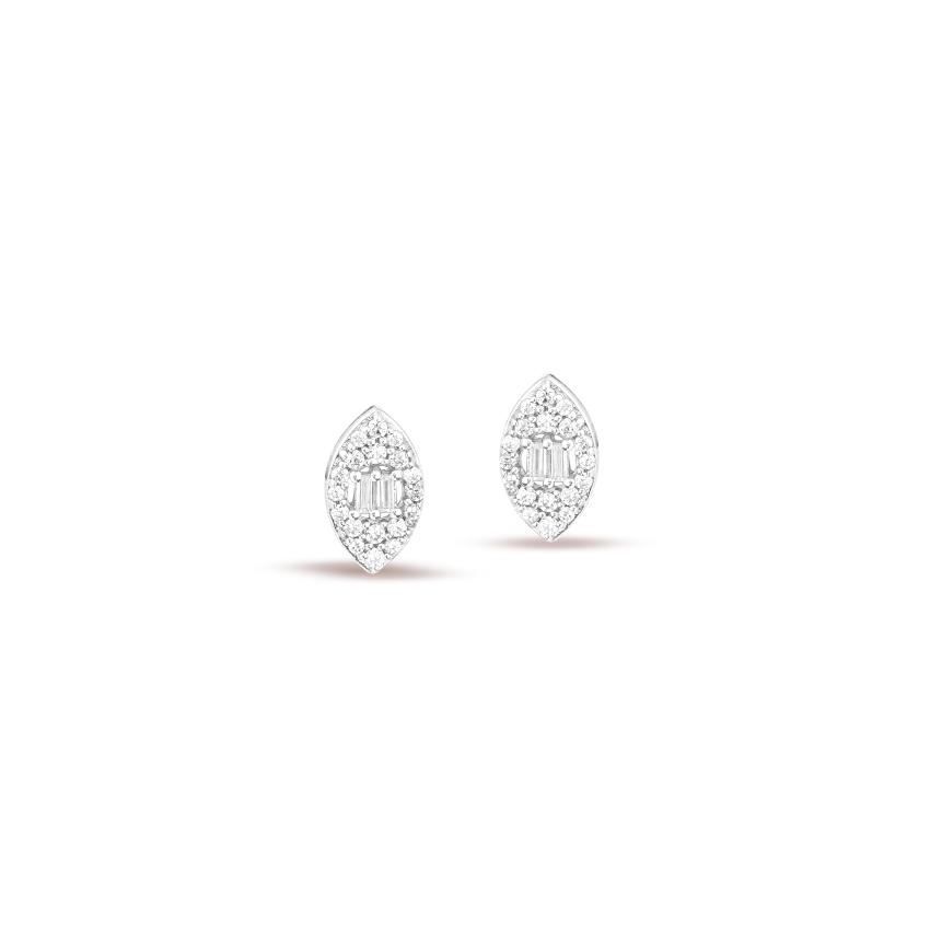 Diamond Earrings 14 Karat White Gold Aravi Brilliant Diamond Stud Earrings