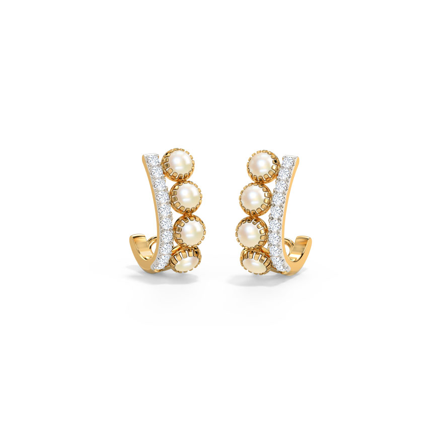 Diamond,Gemstone Earrings 14 Karat Yellow Gold Zeel Gemstone Hoop Earrings