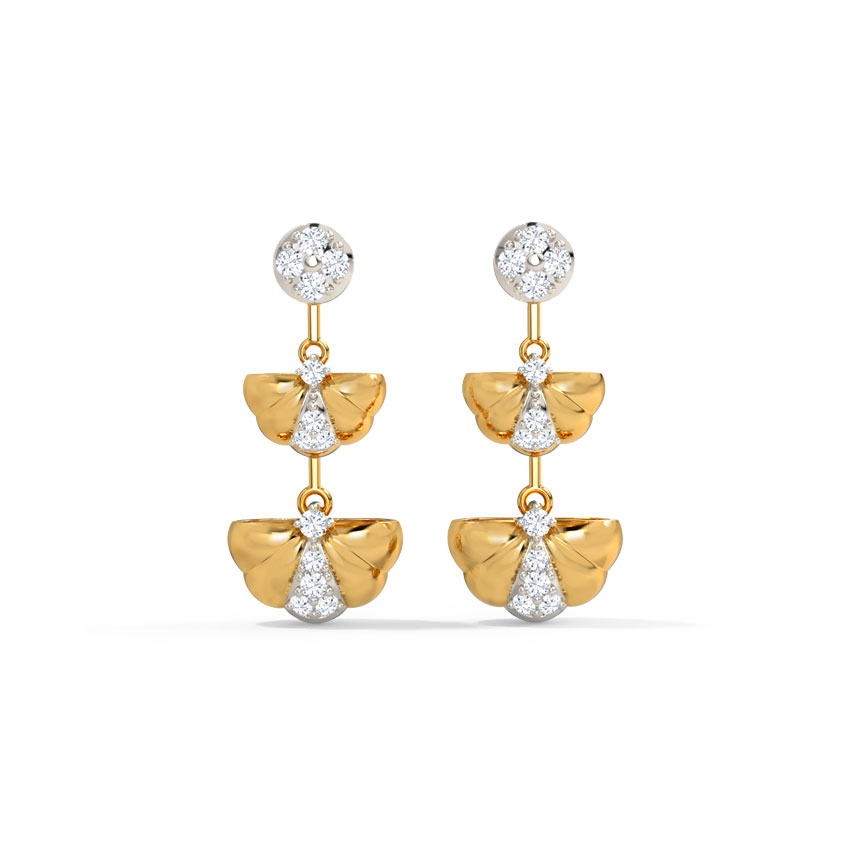 Diamond Earrings 14 Karat Yellow Gold Kairi Diamond Drop Earrings