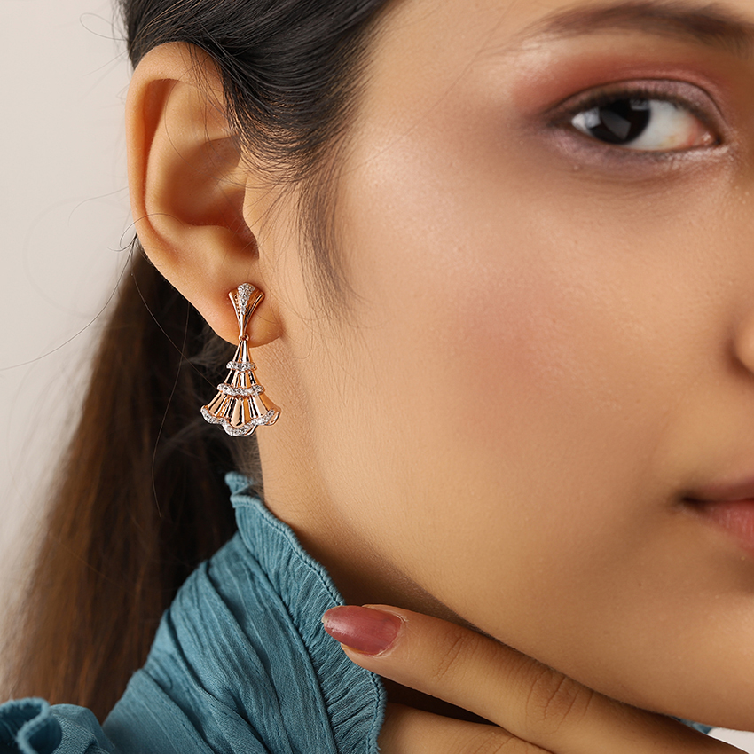 Diamond Earrings 14 Karat Rose Gold Lea Diamond Drop Earrings