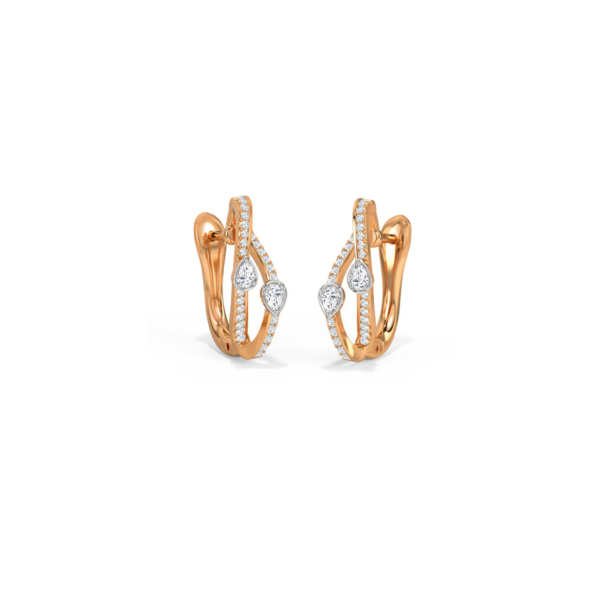 Diamond Earrings 14 Karat Rose Gold Shea Diamond Hoop Earrings
