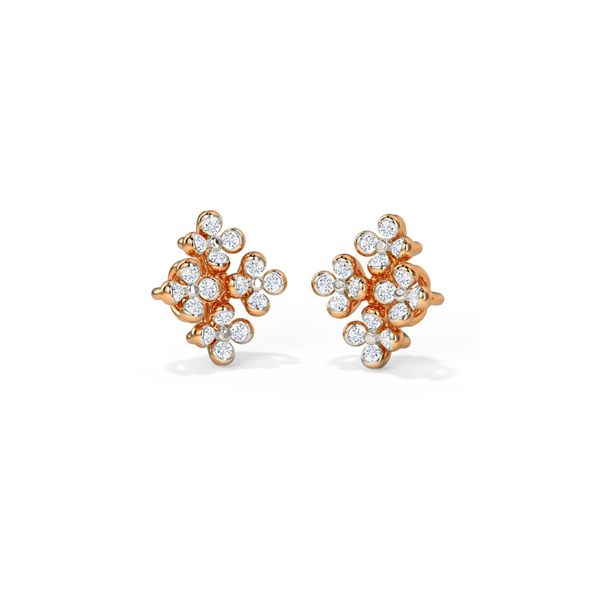 Diamond Earrings 14 Karat Rose Gold Billie Diamond Stud Earrings