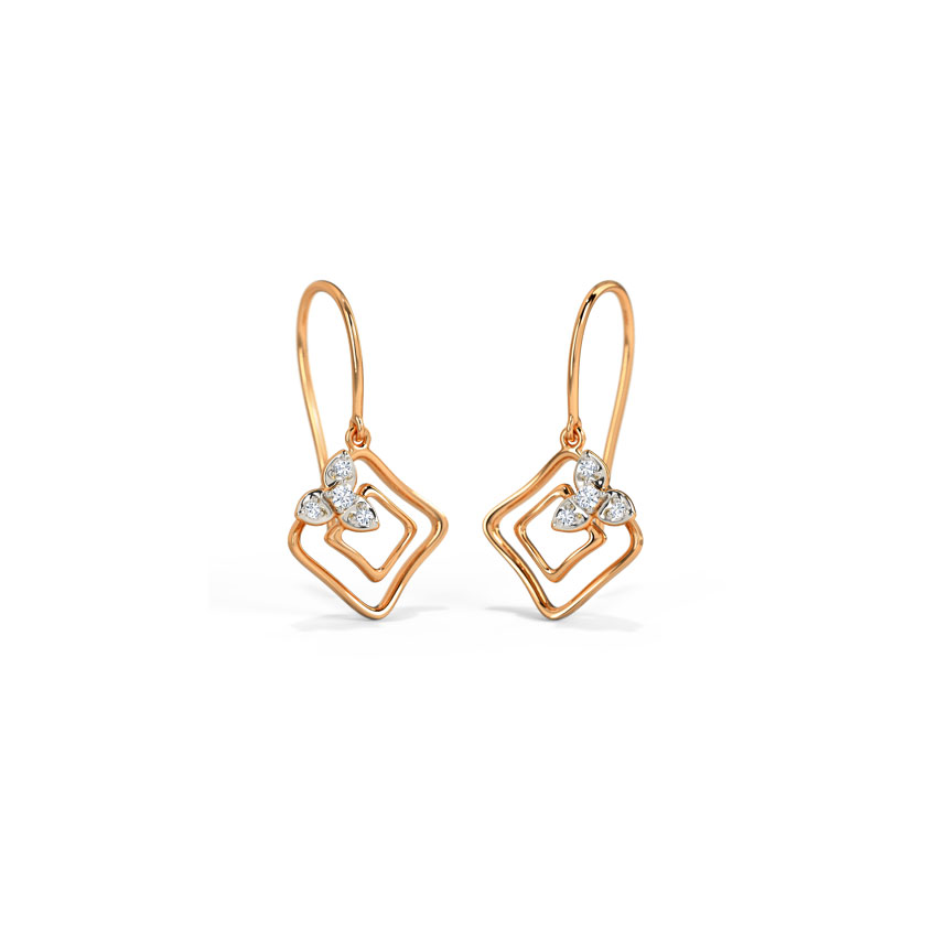 Diamond Earrings 14 Karat Rose Gold Ammie Diamond Drop Earrings