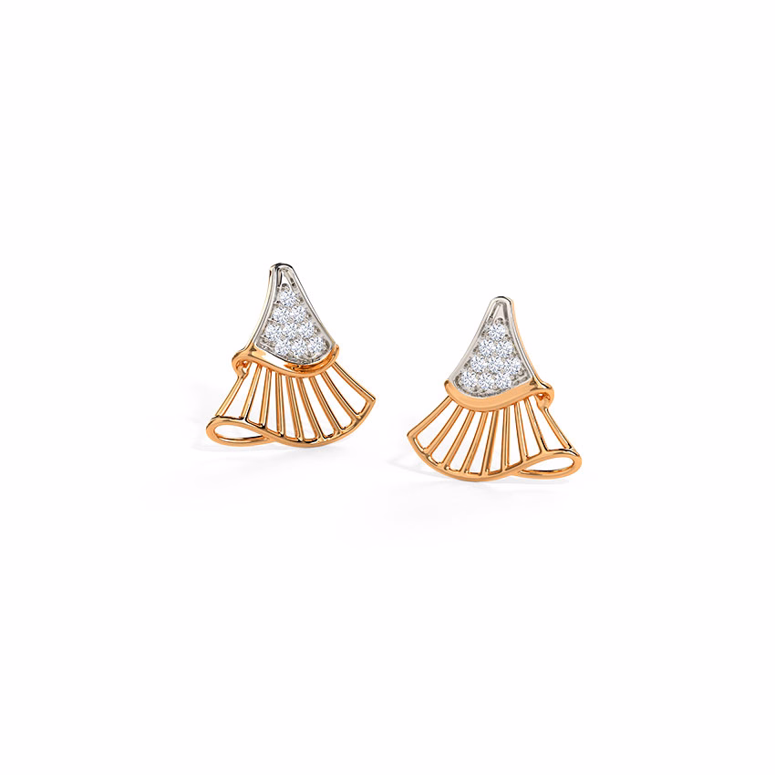 Diamond Earrings 18 Karat Rose Gold Blissful Diamond Stud Earrings